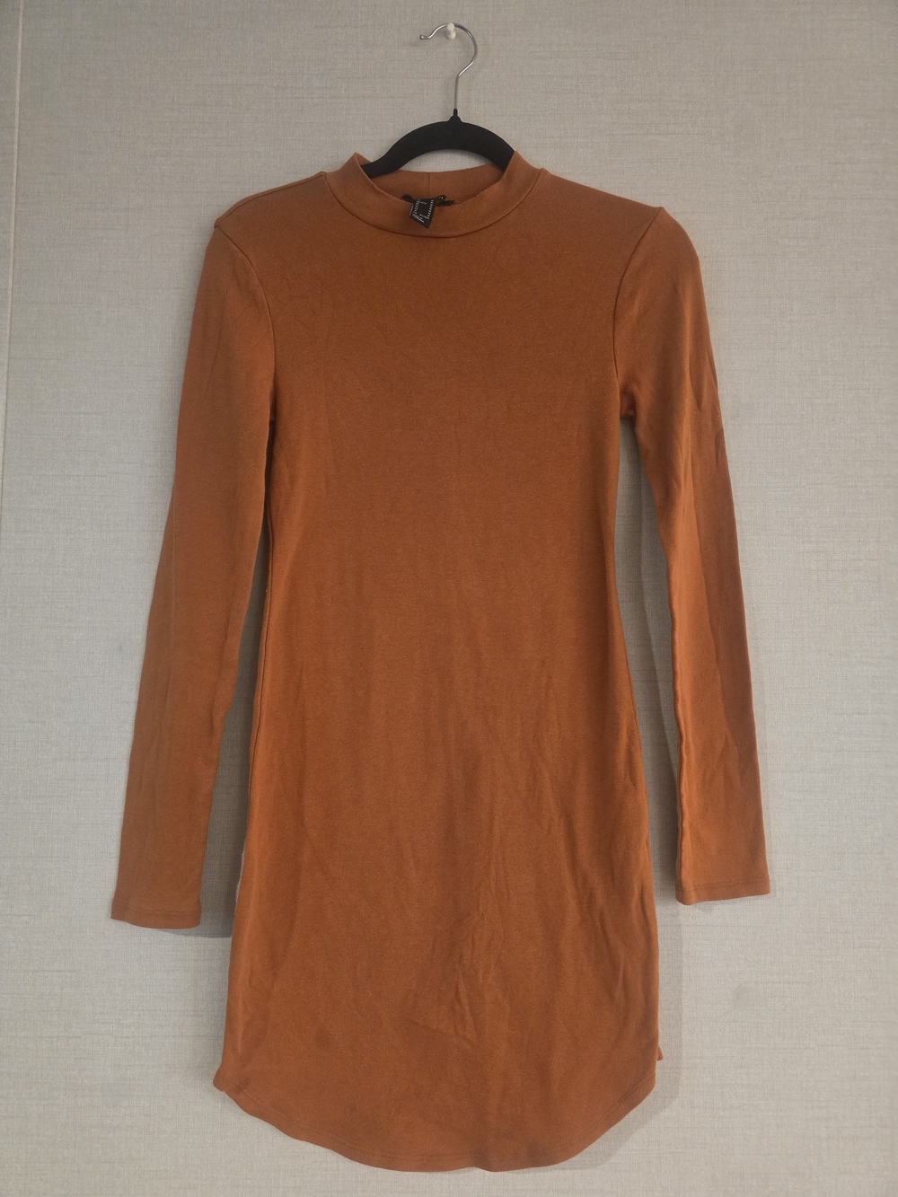 Forever 21 Rust Long Sleeve Mock Neck Bodycon Dress